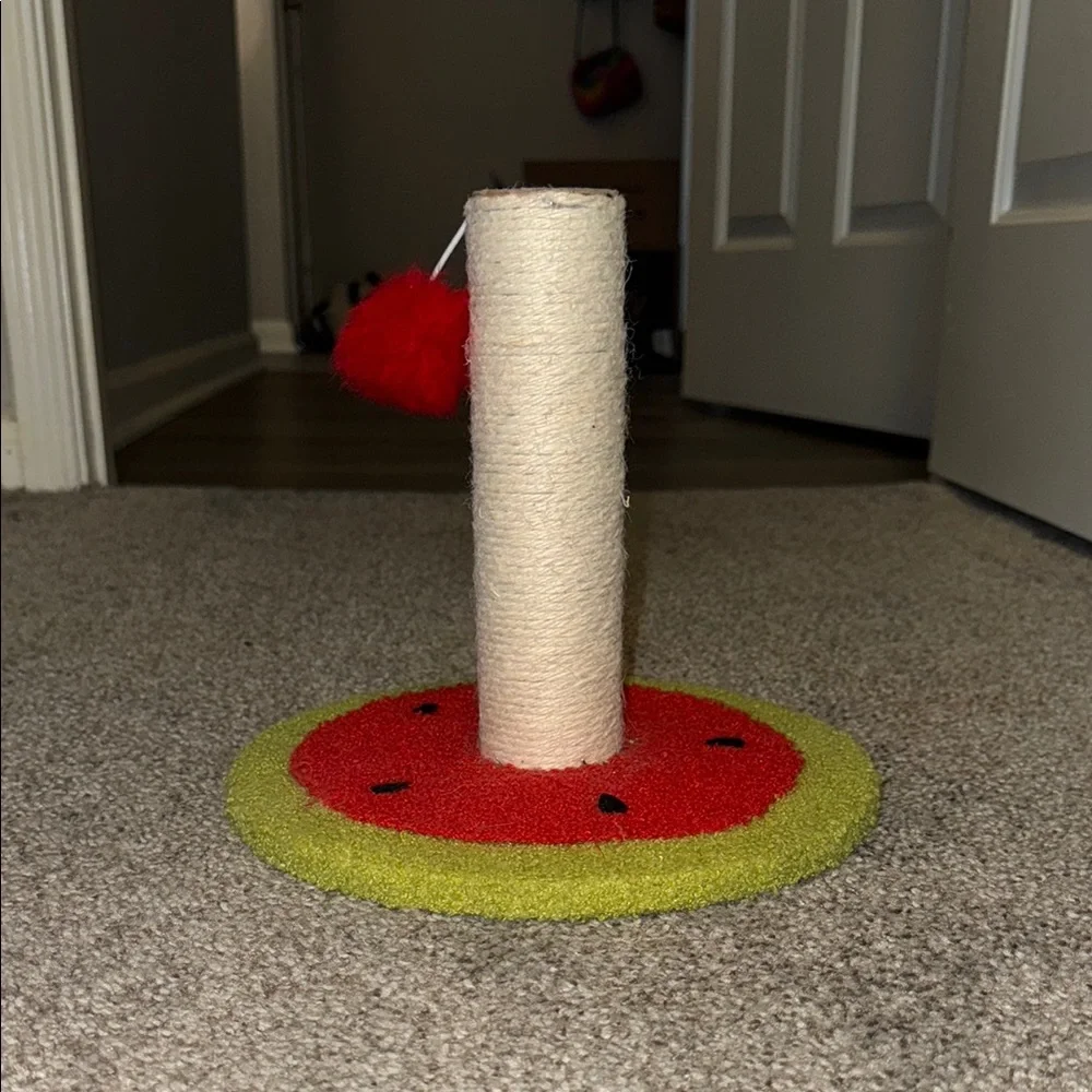 Watermelon Cat Scratching Post with Pom Pom